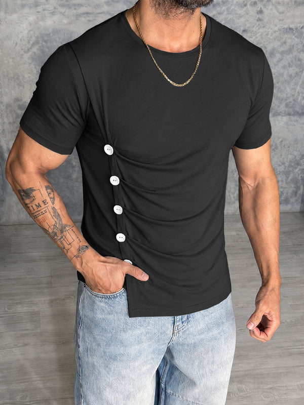 Modern geschnittenes T-Shirt mit Knopfdetails