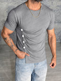Modern geschnittenes T-Shirt mit Knopfdetails