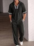 Atmungsaktives Micro-Mesh-Hoodie-Set im Athleisure-Stil
