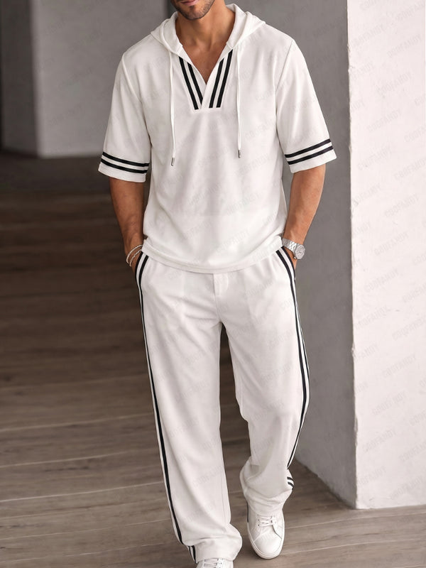 Atmungsaktives Micro-Mesh-Hoodie-Set im Athleisure-Stil