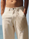 Pantaloni casual in cotone in stile resort dalla vestibilità morbida