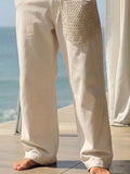Pantaloni casual in cotone in stile resort dalla vestibilità morbida