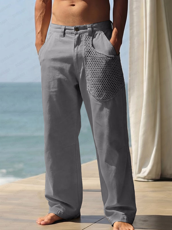 Pantaloni casual in cotone in stile resort dalla vestibilità morbida