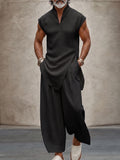 Monochromes minimalistisches Set aus ärmellosem Oberteil und Hose