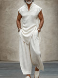 Monochromes minimalistisches Set aus ärmellosem Oberteil und Hose