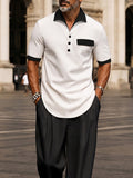 Herren 2-Teiler Hemd in Kontrastfarbe und Hose