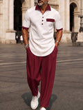 Herren 2-Teiler Hemd in Kontrastfarbe und Hose