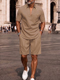 Herren Sommer Set Kurzarm V-Neck und Shorts