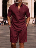 Herren Sommer Set Kurzarm V-Neck und Shorts
