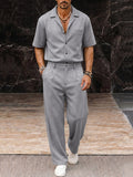 Lässiges Herren Sommer-Set mit Kurzarmhemd und langer Hose