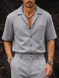 Lässiges Herren Sommer-Set mit Kurzarmhemd und langer Hose