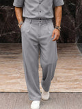 Lässiges Herren Sommer-Set mit Kurzarmhemd und langer Hose