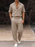 Lässiges Herren Sommer-Set mit Kurzarmhemd und langer Hose