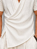 Herren Baumwoll-Shirt mit Wickelkragen
