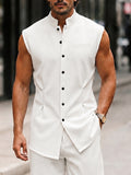 Herren Sommer Set Asymmetrischer Saum Ärmellos