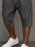 Herren Nadelstreifen-Shorts mit Bundfalten