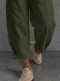 Herren Loose Fit Hose Schräger Knopfleiste Baumwolle