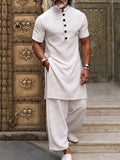 Herren Ethno 2-teiliges Set aus Langshirt und Weithose