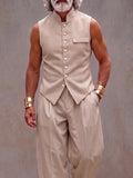 Herren 2-teiliges Set aus Weste mit Ziertasche und Weithose
