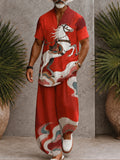 Herren 2-teiliges Printed Set mit V-Ausschnitt