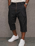 Herren Gestreifte Anzugstoff Cargo Shorts