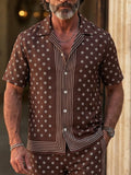 Herren Geometric Print Zweiteiler Set Oversized Resort Wear