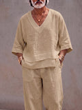 Herren Asymmetrisches V-Neck Set aus 100% Baumwolle