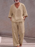 Herren Asymmetrisches V-Neck Set aus 100% Baumwolle