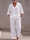 Herren Asymmetrisches V-Neck Set aus 100% Baumwolle