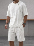 Herren Relaxed Diagonal-Zipper Zweiteiler Casual Set