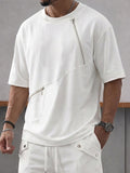 Herren Relaxed Diagonal-Zipper Zweiteiler Casual Set