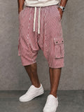 Herren Relaxed Striped Drop-Crotch Cargo-Hose