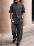 Casual Kreative Tasche Longline Oberteil Hosen Set