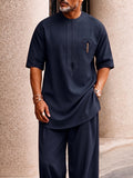 Casual Kreative Tasche Longline Oberteil Hosen Set