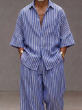 Chic Loose Fit Vertikalstreifen Matching Set