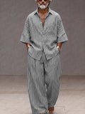 Chic Loose Fit Vertikalstreifen Matching Set