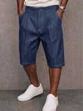 Stylische Stretch-Jeansshorts mit Kontrastnähten-Blau