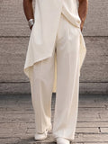 Asymmetrisches High-Low Saum Longline Ärmelloses Top & Hosen Set