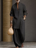 Minimalistisches 100% Baumwolle Longline Top & Hosen Set