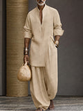 Minimalistisches 100% Baumwolle Longline Top & Hosen Set