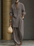 Minimalistisches 100% Baumwolle Longline Top & Hosen Set