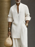 Minimalistisches 100% Baumwolle Longline Top & Hosen Set