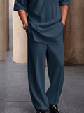 Casual Longline Top & Hosen Set mit Brust-Dekoration