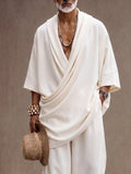 Müheloser Locker Sitzender Drapierter Cross-Front Longline Top & Hosen Set