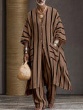 Sommer Casual Vertikal Gestreiftes Set