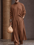 Minimalistisches Lockeres Longline Tunika Oberteil Hose Set