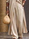 Minimalistisches Lockeres Longline Tunika Oberteil Hose Set