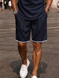 Smart Casual 2-teiliges Set mit Kontrast-Paspelierung