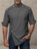 Urban Pullover-Hemd mit Knopfdetail und Nadelstreifen