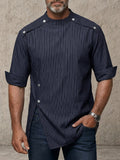 Urban Pullover-Hemd mit Knopfdetail und Nadelstreifen